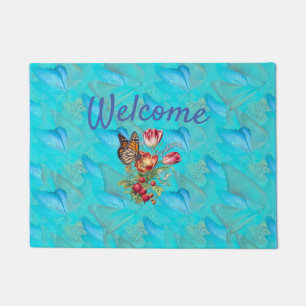 Abstract Moving Butterflies Doormat
