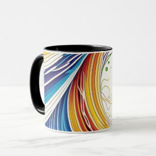 Abstract Mug With Wavy Lines