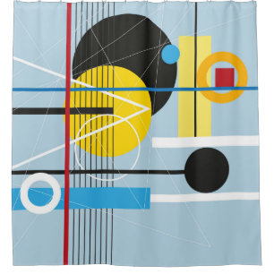 Abstract multi-colored background of geometric obj shower curtain
