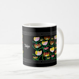 Abstract Multi-Colour Tulips Coffee Mug