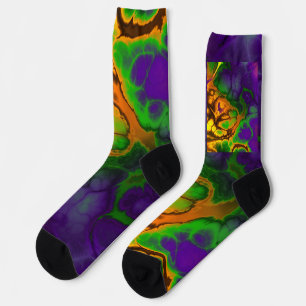 Abstract multi colour water painting pattern socks