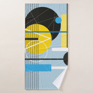 Abstract multi-coloured background of geometric ob bath towel