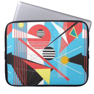 Abstract multi-coloured background of geometric ob laptop sleeve