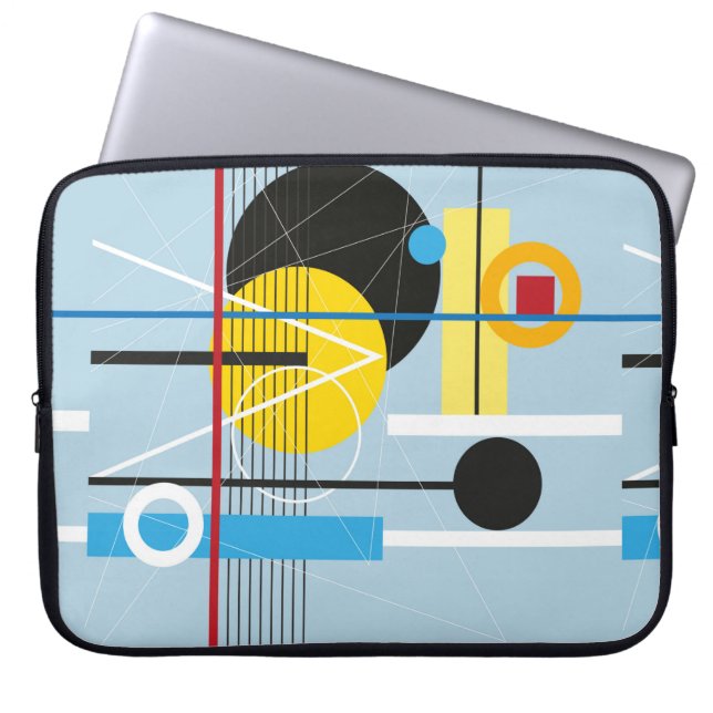 Abstract multi-coloured background of geometric ob laptop sleeve (Front)