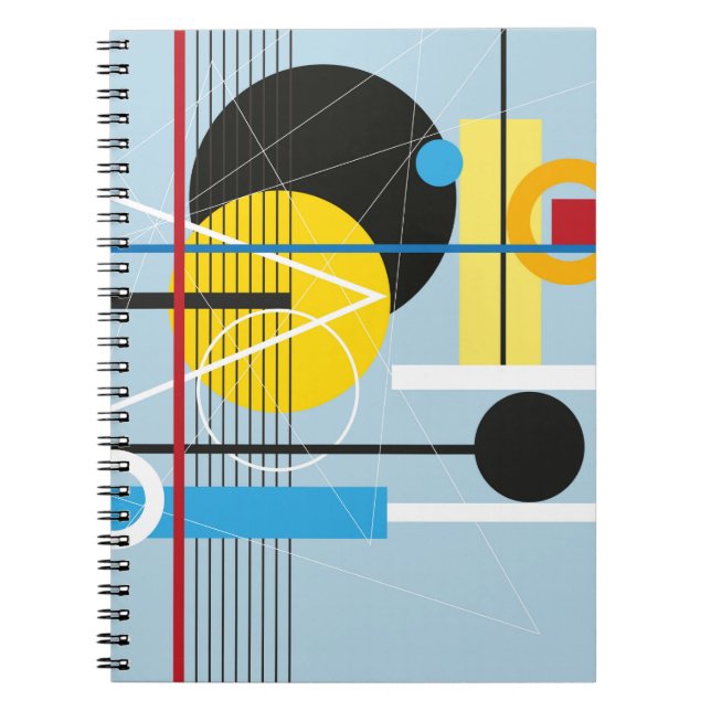 Abstract multi-coloured background of geometric ob notebook (Front)