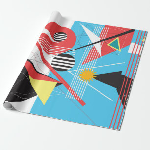 Abstract multi-coloured background of geometric ob wrapping paper