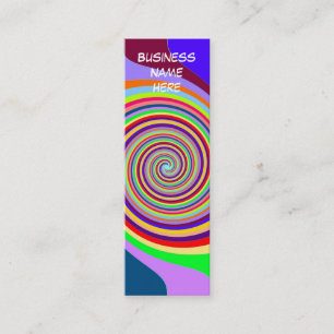 Abstract Multi-coloured Swirl Bookmark Business Ca Mini Business Card