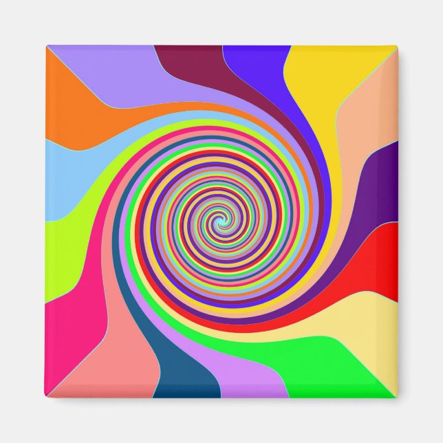 Abstract Multi-coloured Swirl Magnet (Front)