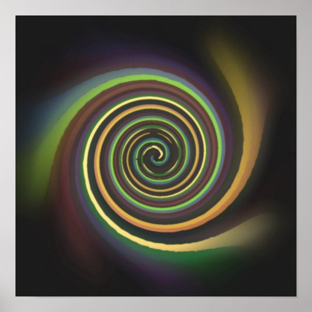 Abstract Multi-coloured Swirl Poster (Front)