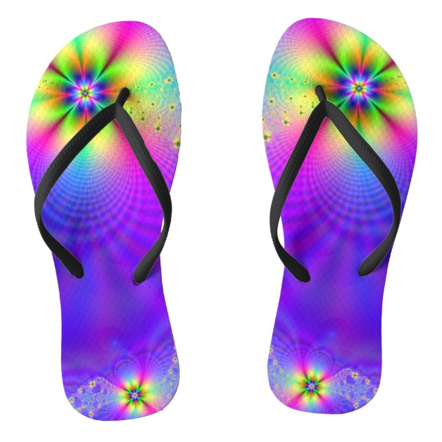 Abstract multi flower fantasy thongs (Footbed)