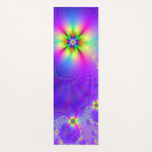 Abstract multi flower fantasy yoga mat