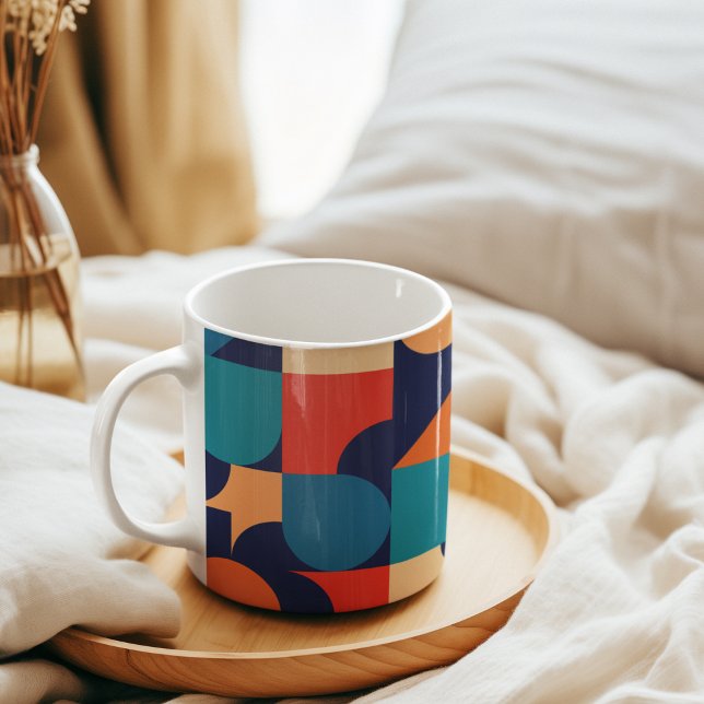 Abstract Multicolor Geometric Shapes Pattern Coffee Mug (Mugs)