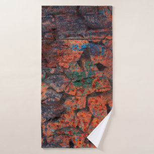 Abstract multicolor grunge background with abstrac bath towel