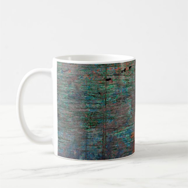 Abstract multicolor grunge background with abstrac coffee mug (Left)