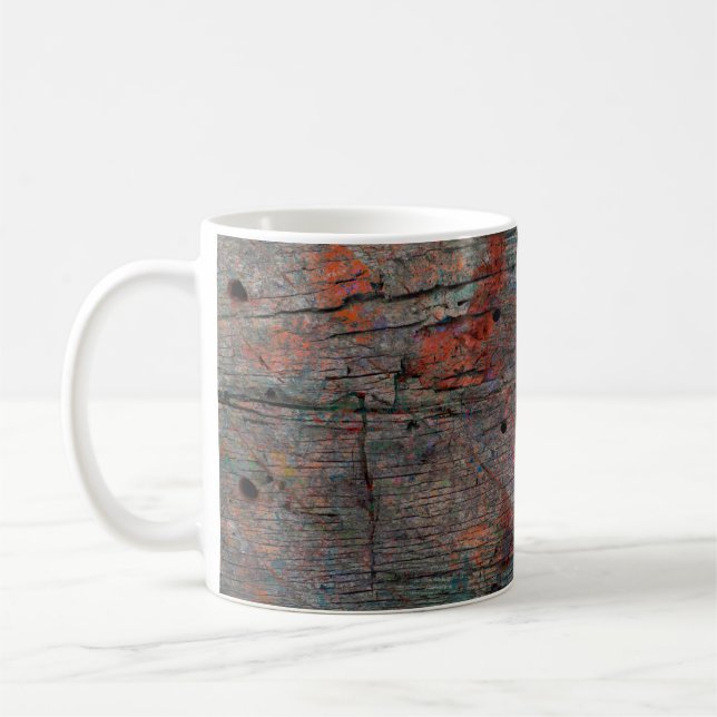 Abstract multicolor grunge background with abstrac coffee mug (Left)