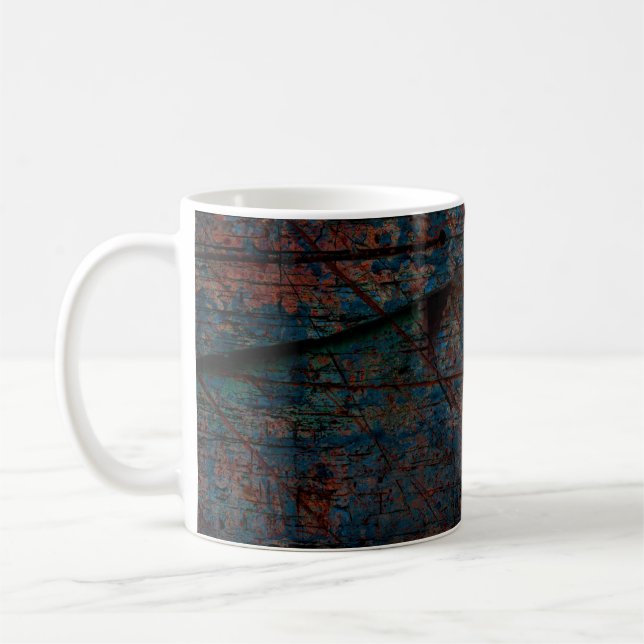 Abstract multicolor grunge background with abstrac coffee mug (Left)