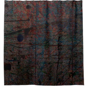 Abstract multicolor grunge background with abstrac shower curtain