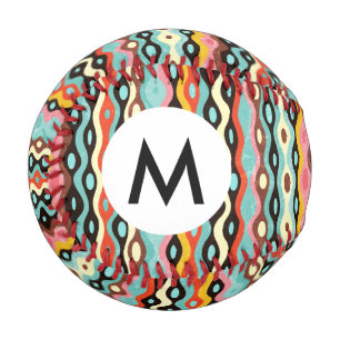 Abstract multicolor pattern baseball