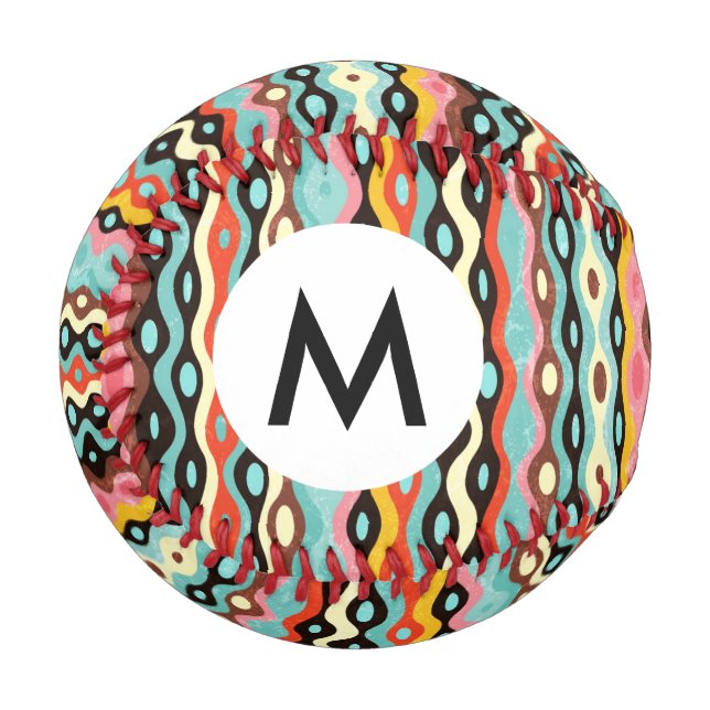 Abstract multicolor pattern baseball (Front Left)