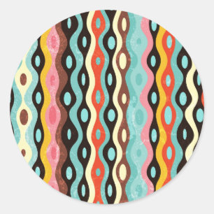 Abstract multicolor pattern classic round sticker