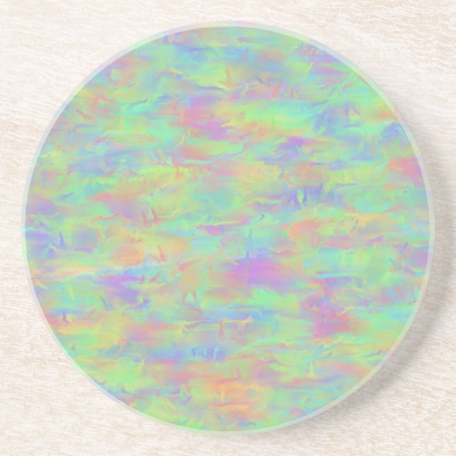 Abstract Multicolor Pattern Coaster (Front)