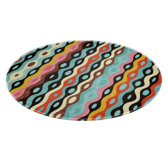 Abstract multicolor pattern cutting board (Corner)