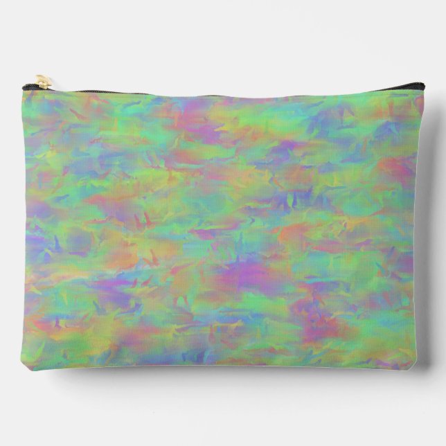 Abstract Multicolor Pattern Large Accessory Pouch (Front)