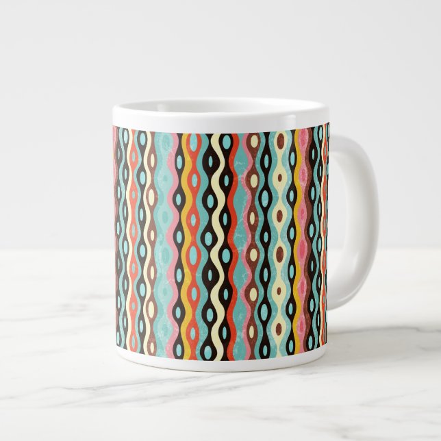 Abstract multicolor pattern large coffee mug (Front Right)