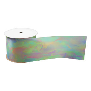 Abstract Multicolor Pattern Satin Ribbon