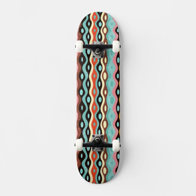 Abstract multicolor pattern skateboard (Front)