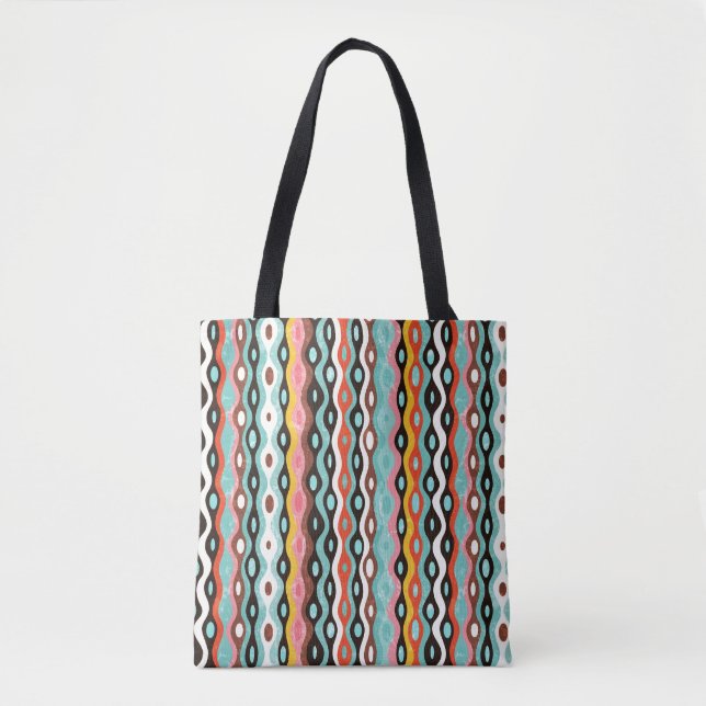 Abstract multicolor pattern tote bag (Front)