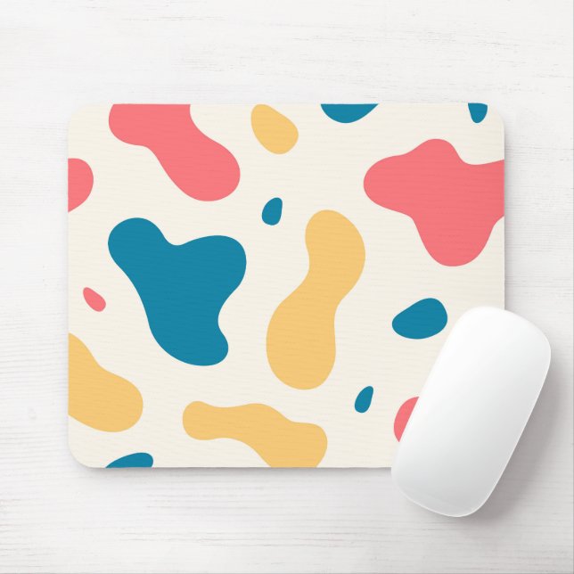 Abstract Multicolor Shapes Art Mouse Pad (With Mouse)