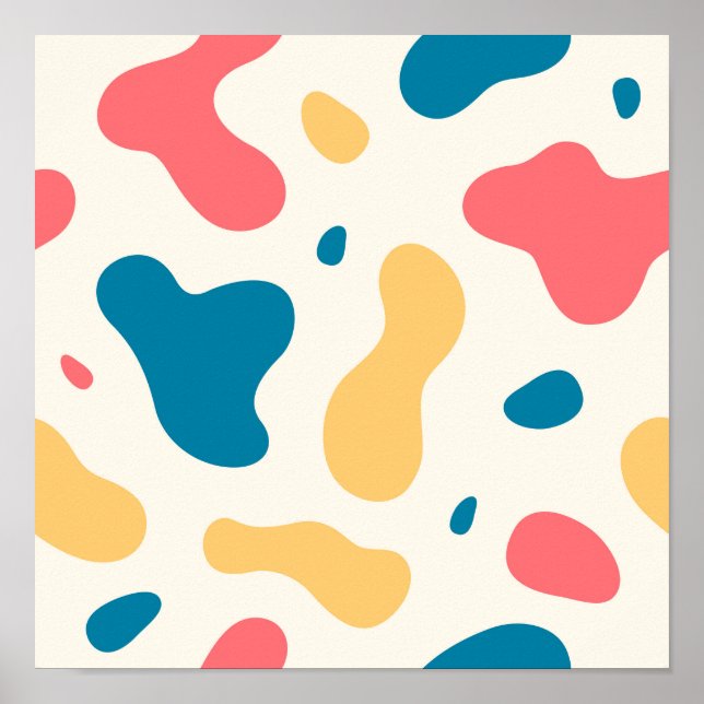 Abstract Multicolor Shapes Art Poster (Front)