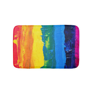 Abstract Multicolor Stripe Design Bath Math Mat