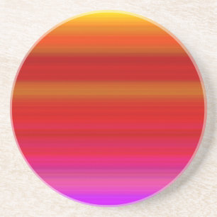 Abstract Multicolor Stripes Coaster