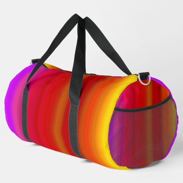 Abstract Multicolor Stripes Duffle Bag (Right Corner)