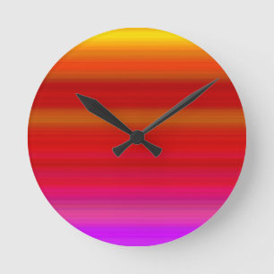 Abstract Multicolor Stripes Round Clock