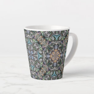 Abstract Multicolor Succulent Garden Rosette Latte Mug