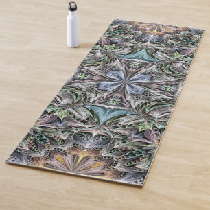 Abstract Multicolor Succulent Garden Rosette Yoga Mat