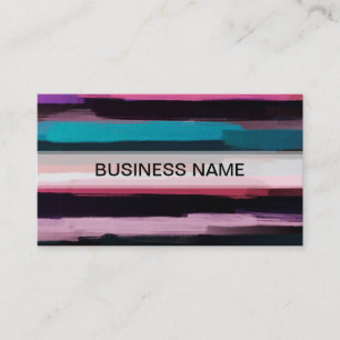 Abstract Multicolor Watercolor Stripes Pattern Business Card