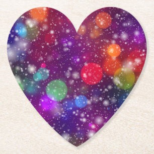 Abstract Multicolored Bokeh Background Paper Coaster