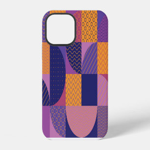 Abstract Multicolored Geometric Vintage Pattern iPhone 12 Case