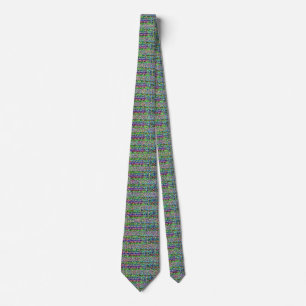 Abstract Multicolored Horizontal Stippled Band Des Tie