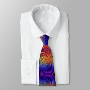 Abstract multicolored lines, quantum loops art tie