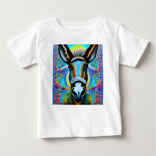 Abstract Multicolored Little Donkey Baby T-Shirt