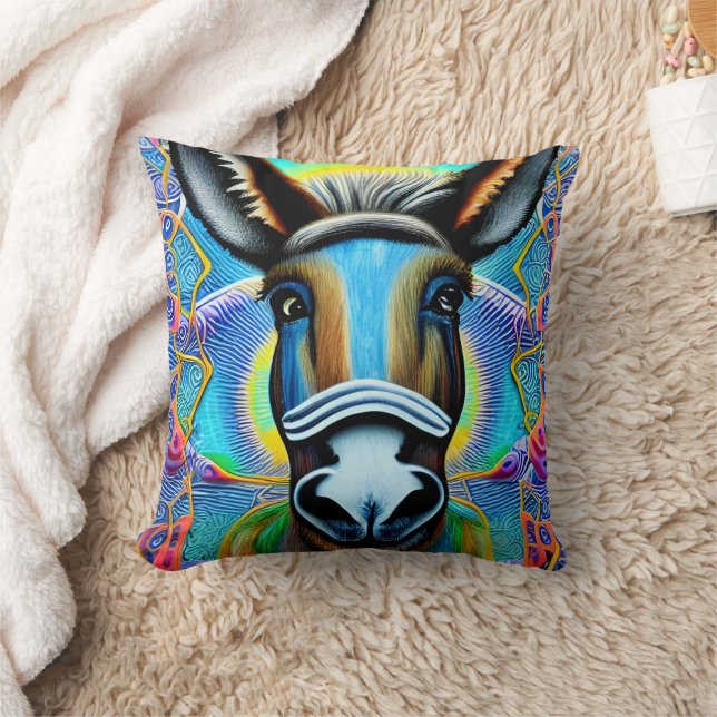 Abstract Multicolored Little Donkey Cushion (Blanket)