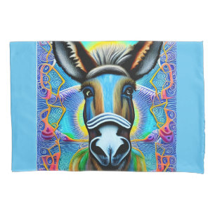 Abstract Multicolored Little Donkey Pillowcase