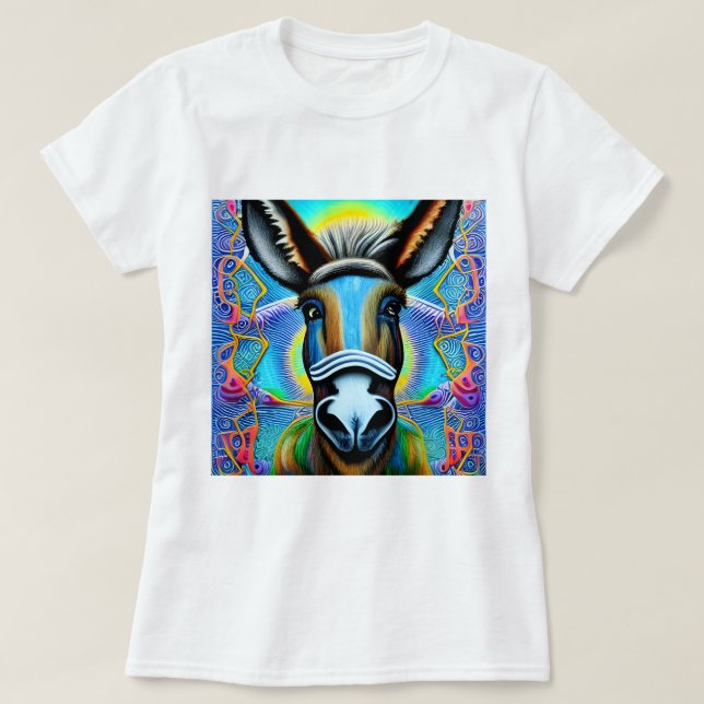 Abstract Multicolored Little Donkey T-Shirt (Design Front)