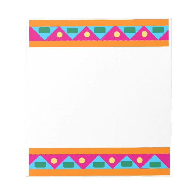 Abstract Multicolored Native American Pattern Notepad (Front)