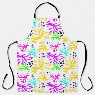 Abstract multicolored neon pattern apron